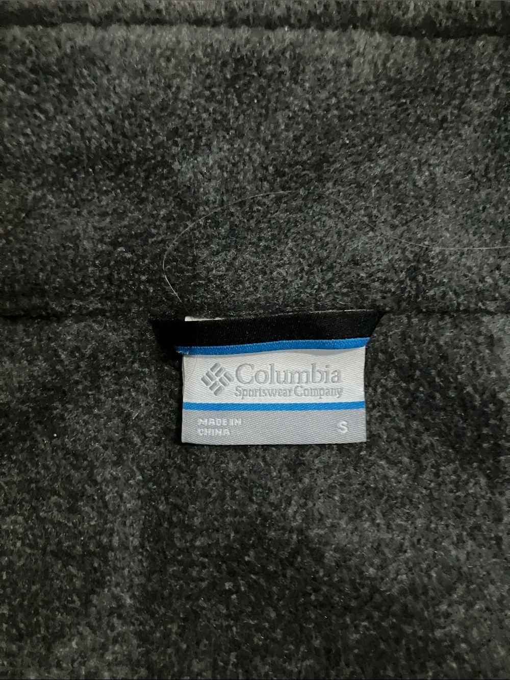 Columbia Mens Gray Fleece Vest - Full Zip Sz S EUC
